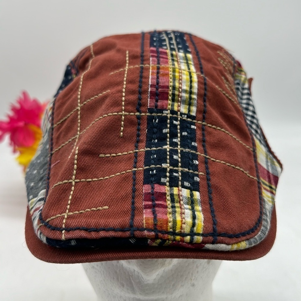 Patchwork Flat Cap Embroidered - image 1